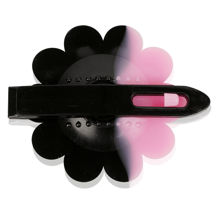 Joy Daisy Barrettes, 12 Count, Black & Light Pink