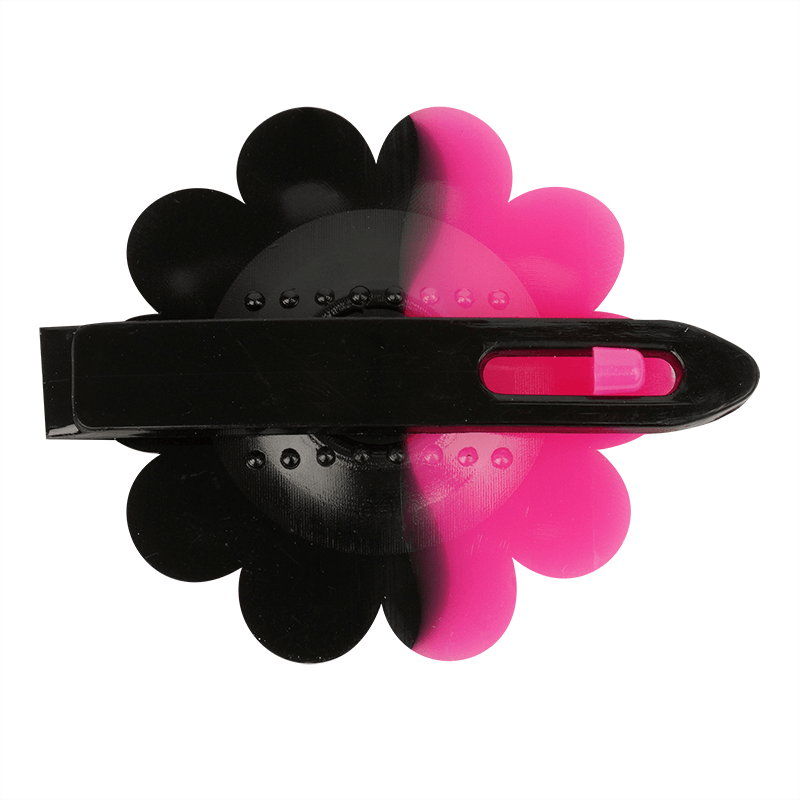 Joy Daisy Barrettes, 12 Count, Black & Pink