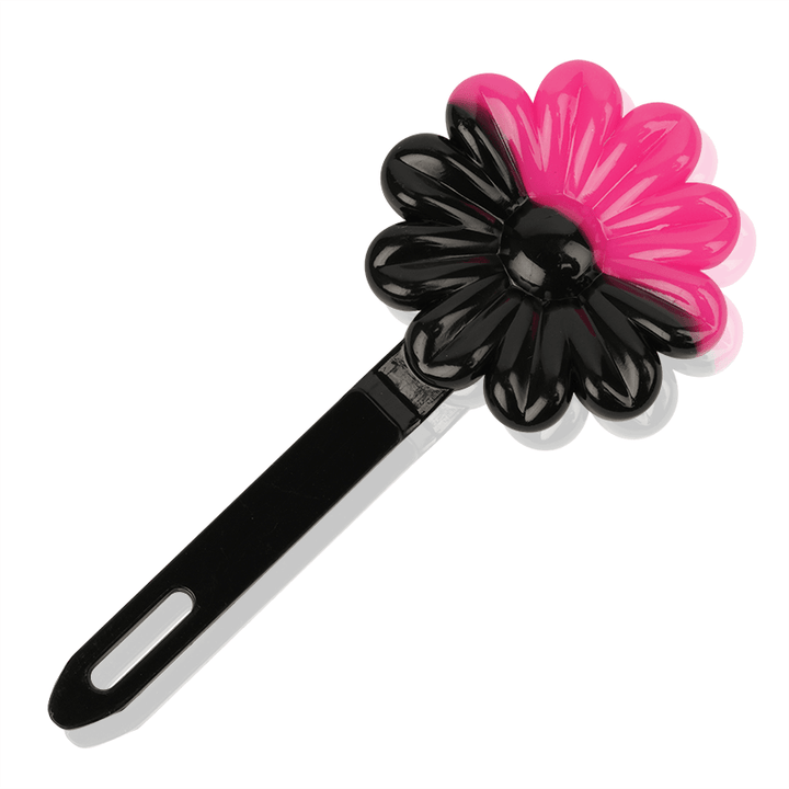 Joy Daisy Barrettes, 12 Count, Black & Pink