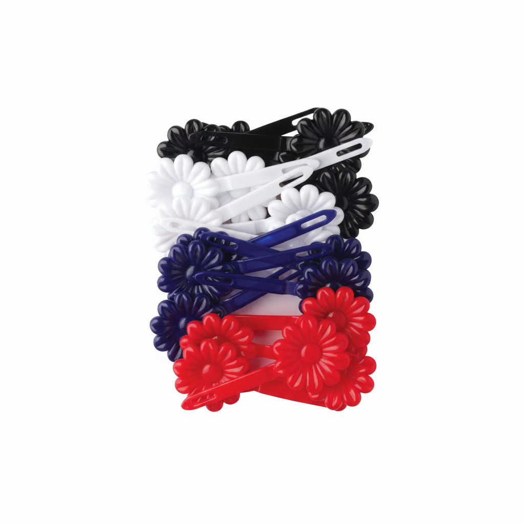 Joy Daisy Hair Barrettes, 10 Count, Assorted Colors