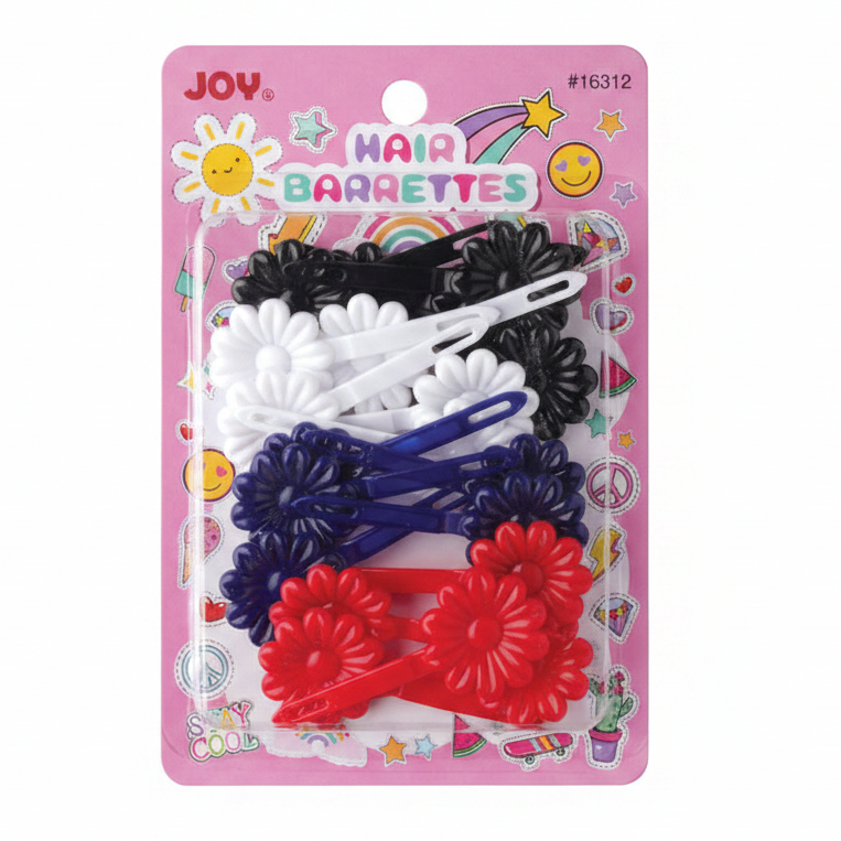 Joy Daisy Hair Barrettes, 10 Count, Assorted Colors