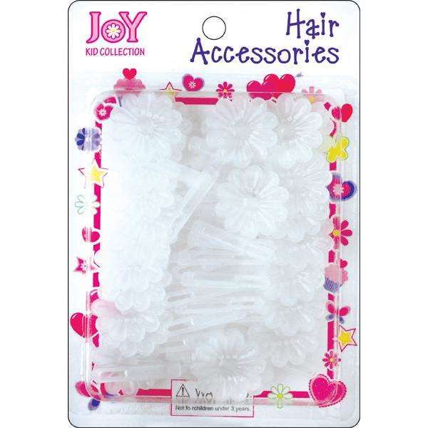 Joy Daisy Hair Barrettes, 10 Count, Frosted Clear