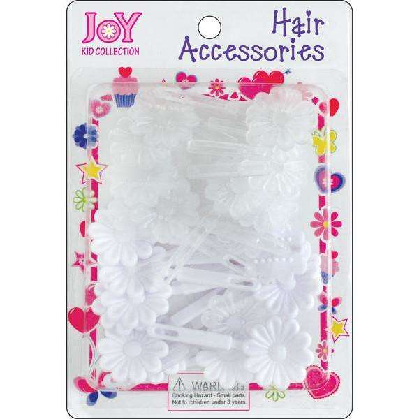 Joy Daisy Hair Barrettes, 10 Count, White and Clear