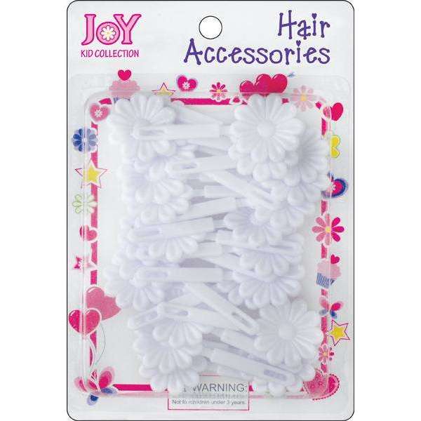 Joy Daisy Hair Barrettes , 10 Count, White