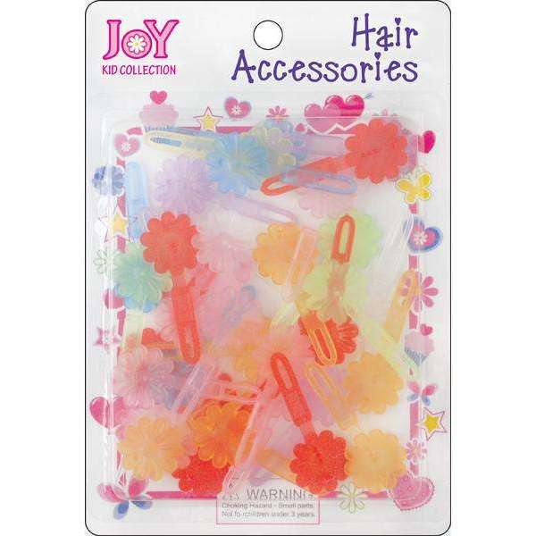 Joy Hair Barrettes Petite Daisy, 24 Count, Clear Assorted Colors