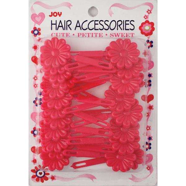 Joy Hair Barrettes Petite Daisy, 24 Count, Pink