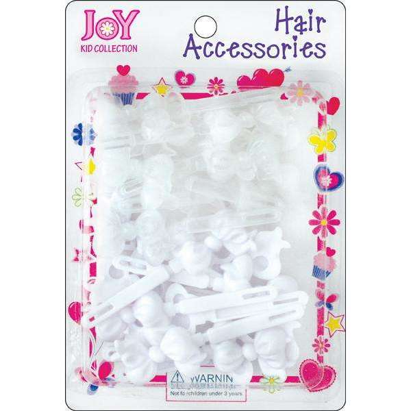Joy Ribbon Hair Barrettes, 24 Count, White and Clear
