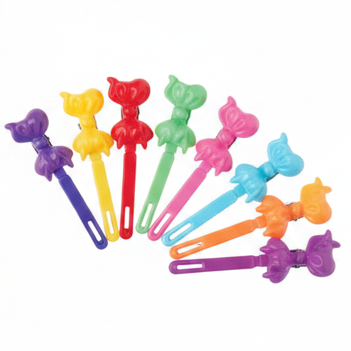 Joy Ribbon Hair Barrettes, 10 Count, Assorted Colors