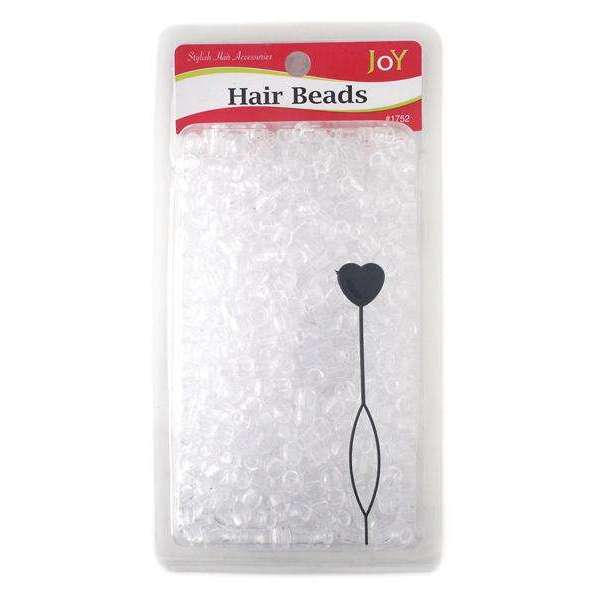 Joy Round Hair Beads Regular Size, 1,000 Count, Clear