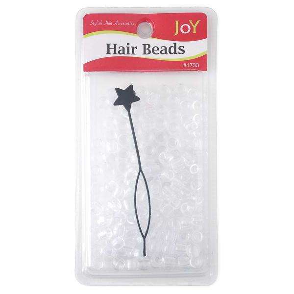 Joy Round Hair Beads Regular Size, 200 Count, Clear