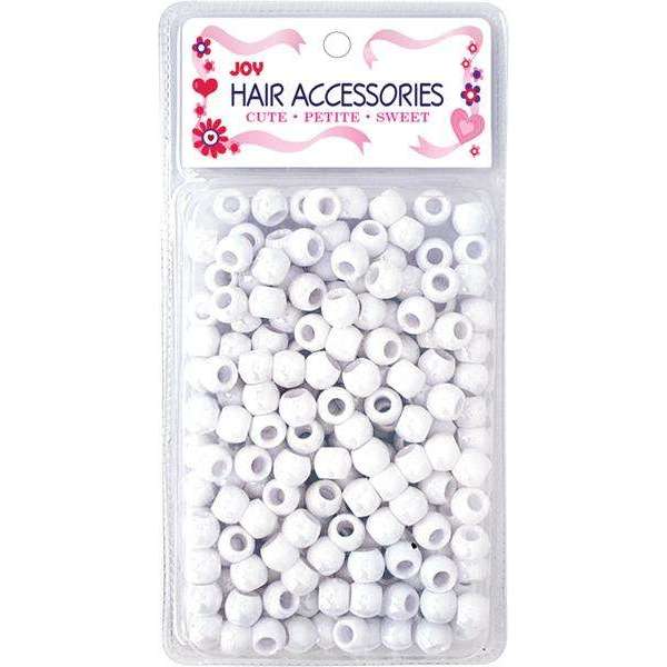 Joy Round Hair Beads Large, 240 Count, White