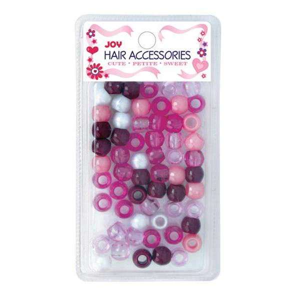 Joy Round Hair Beads Large, 50 Count, Assorted Dark Purple