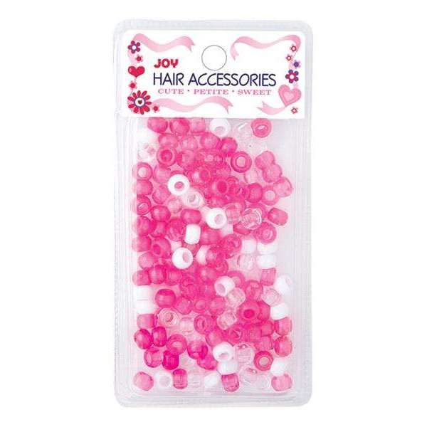 Joy Round Hair Beads Regular Size, 200 Count, Pink & White