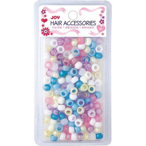 Joy Round Hair Beads Regular Size, 200 Count, Assorted Pastel