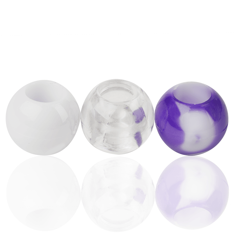 Joy Round Hair Beads X-Large, Purple Two Tone Mix