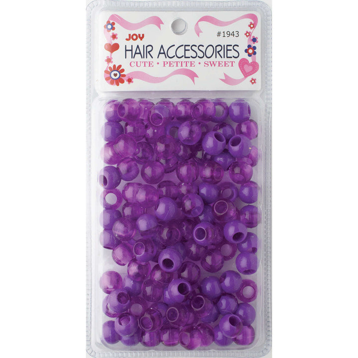 Joy Round Hair Beads X-Large, 100 Count, Two Tone Vivid Purple