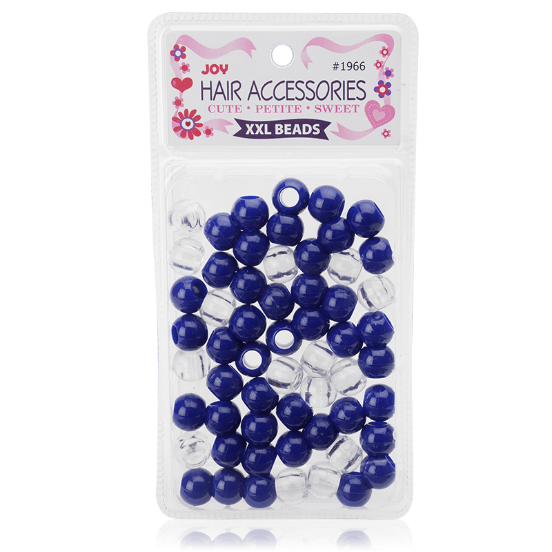 Joy Round Hair Beads XX-Large, 60 Count, Navy