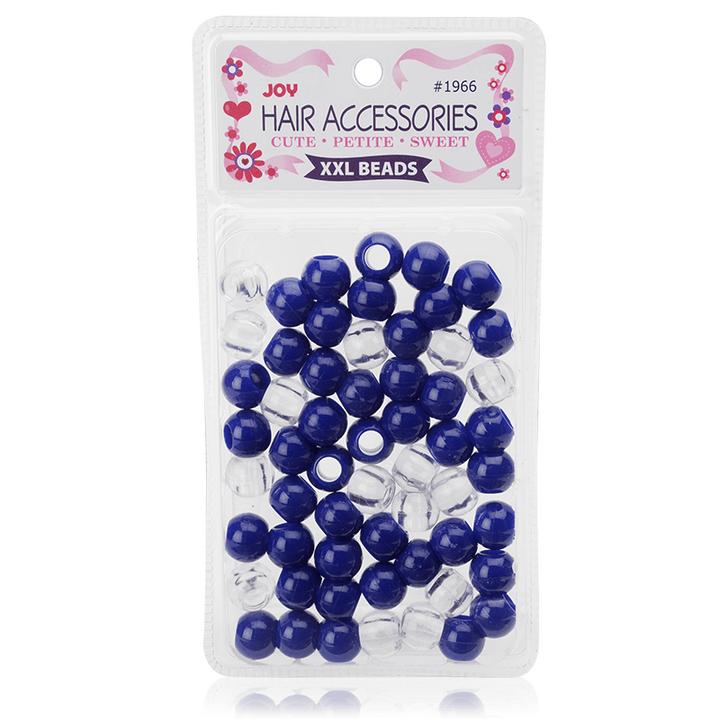 Joy Round Hair Beads XX-Large, 60 Count, Navy