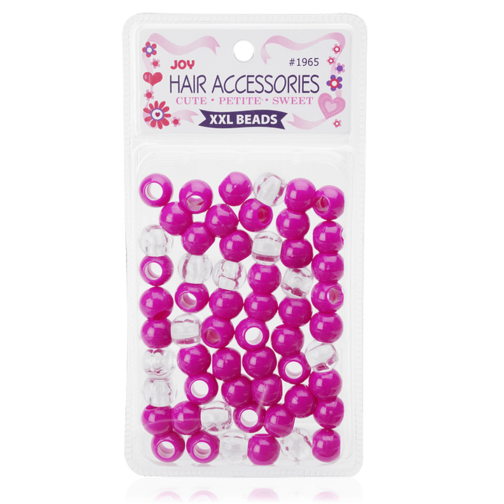 Joy Round Hair Beads XX-Large, 60 Count, Orchid