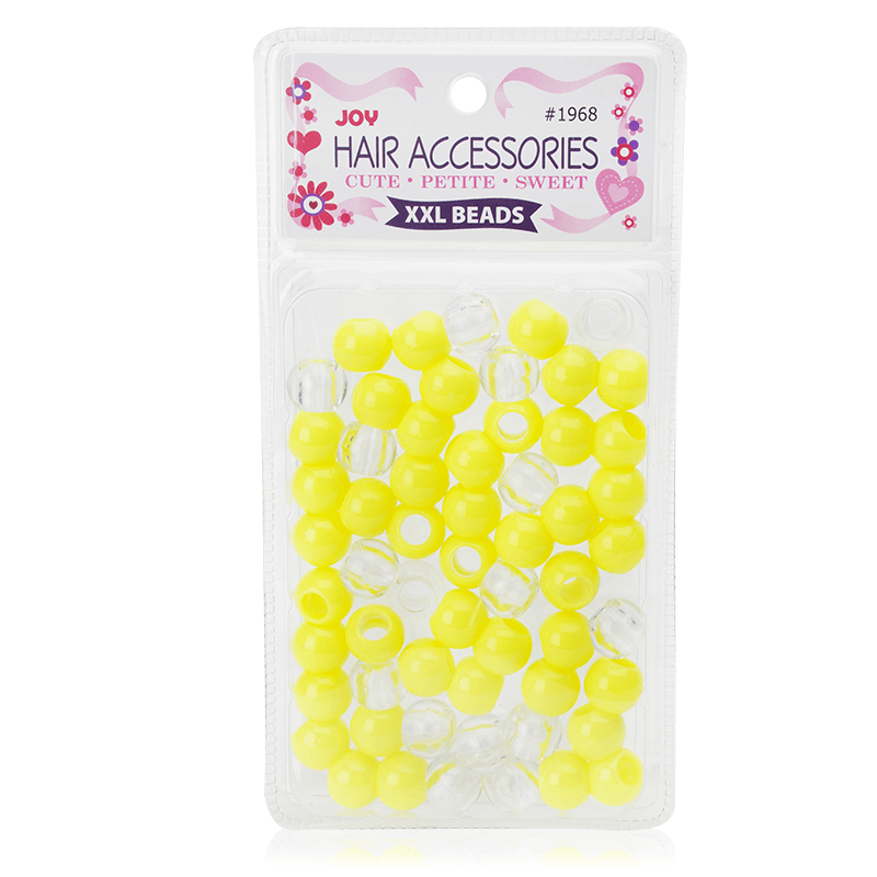 Joy Round Hair Beads XX-Large, 60 Count, Yellow