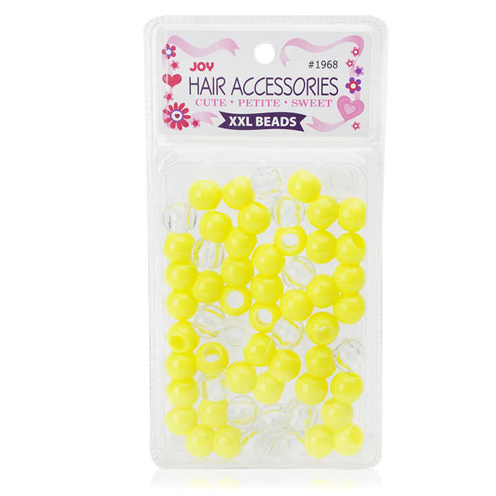 Joy Round Hair Beads XX-Large, 60 Count, Yellow