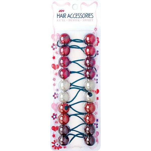 Joy Twin Bead Ponytailers 10ct Asst