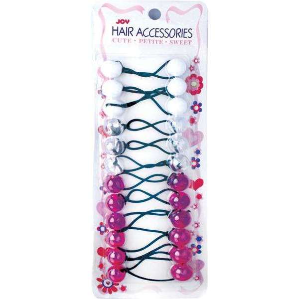 Joy Twin Bead Ponytailers 16mm, 12 Count, Assorted Color