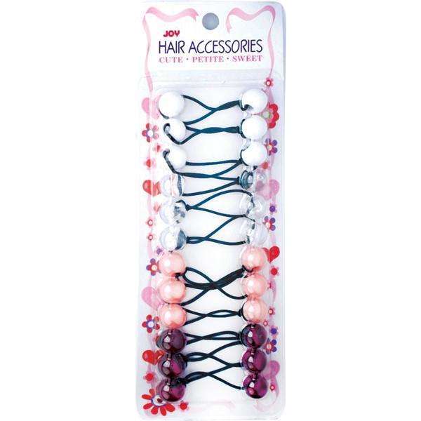 Joy Twin Bead Ponytailers 16mm, 12 Count, Assorted Color