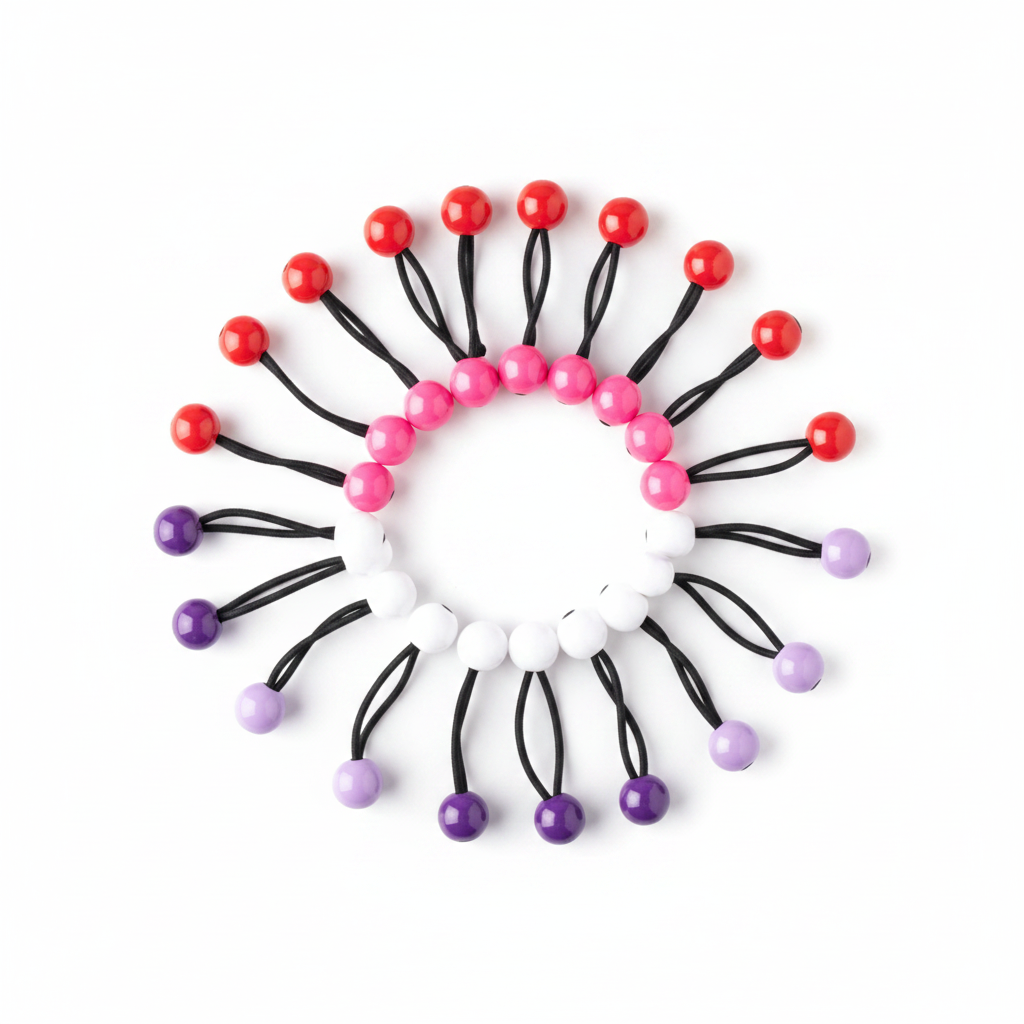Joy Twin Bead Ponytailers 12mm, 14 Count, Assorted Color