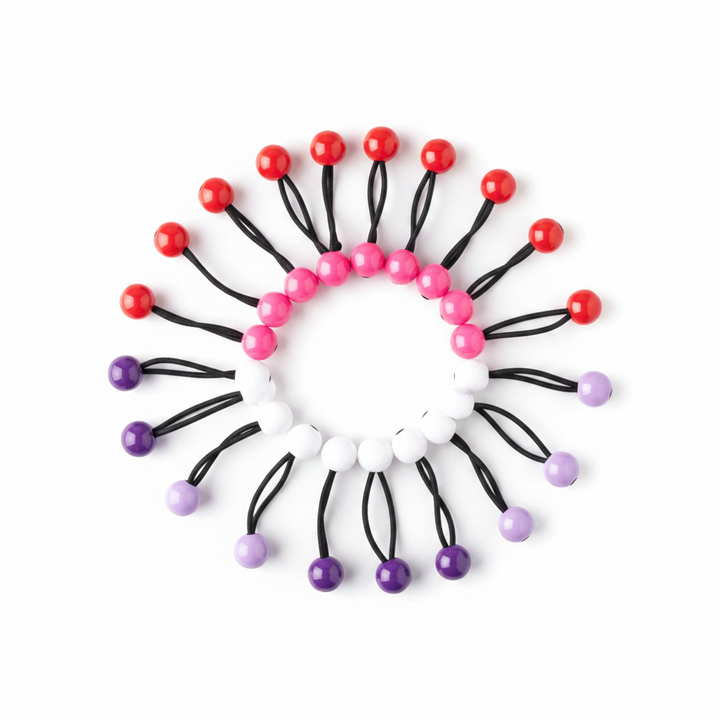 Joy Twin Bead Ponytailers 12mm, 14 Count, Assorted Color