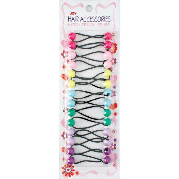 Joy Twin Bead Ponytailers 12mm, 14 Count, Assorted Color