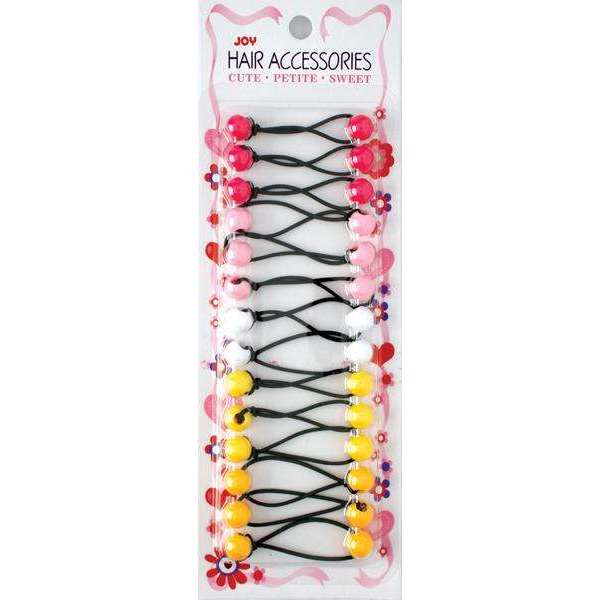 Joy Twin Bead Ponytailers 12mm, 14 Count, Assorted Color
