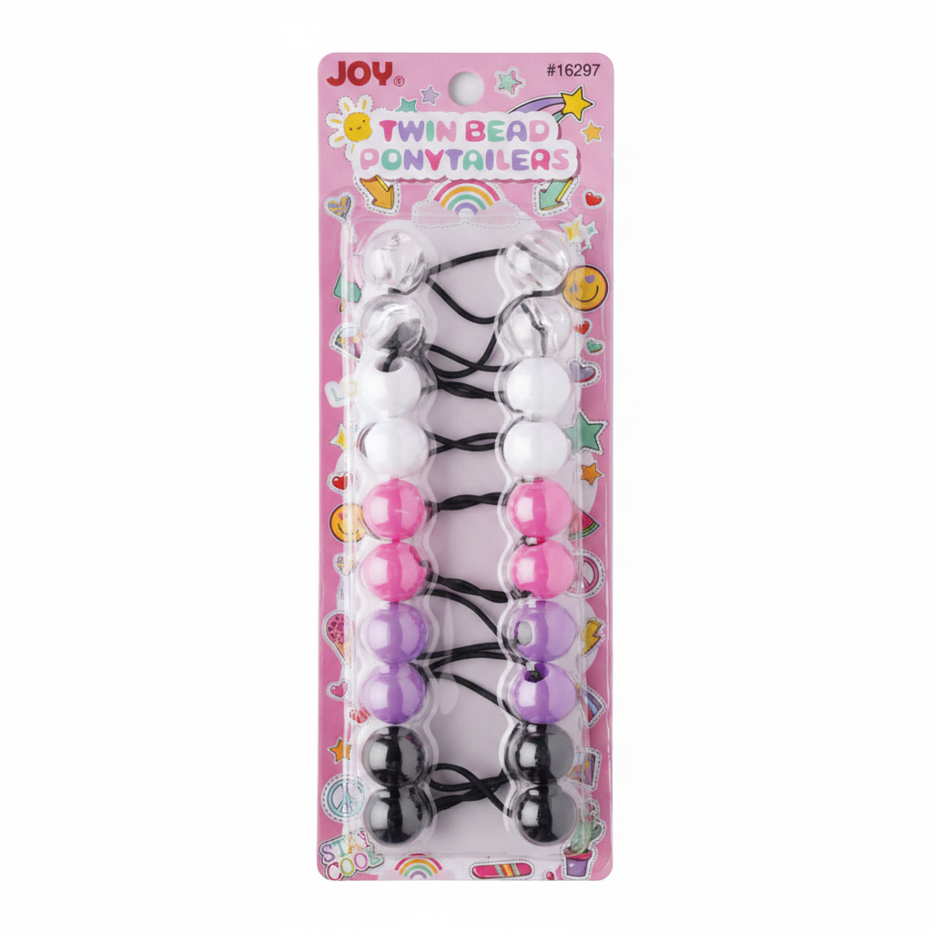 Joy Twin Beads Ponytailer 10ct Asst
