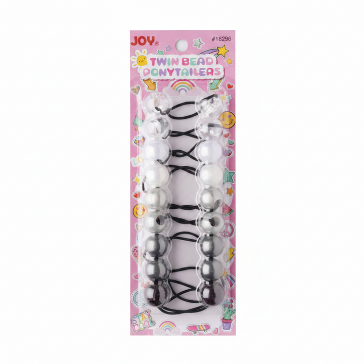 Joy Twin Beads Ponytailer 10ct Asst Gray