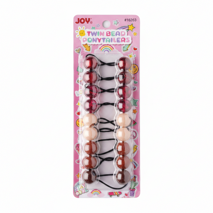 Joy Twin Bead Ponytailers 10ct Asst