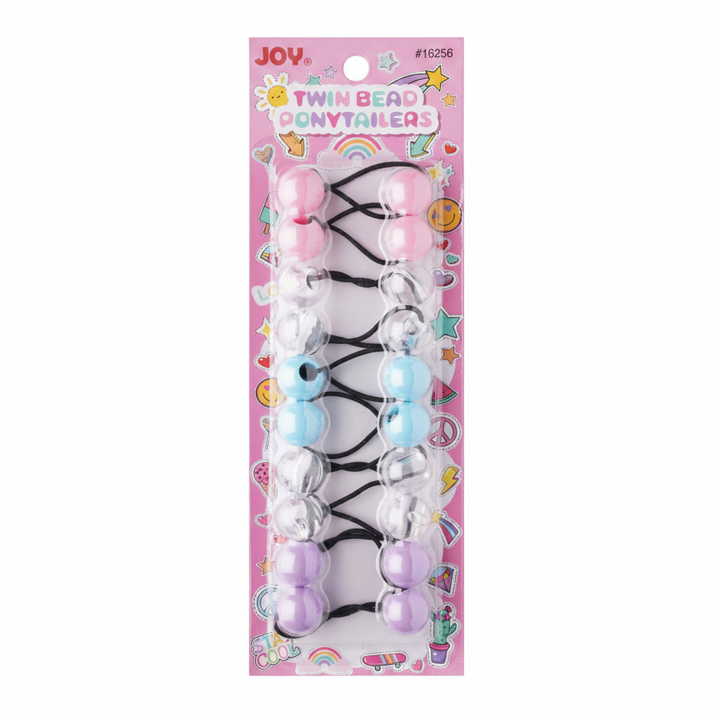 Joy Twin Bead Ponytailers 10ct Asst