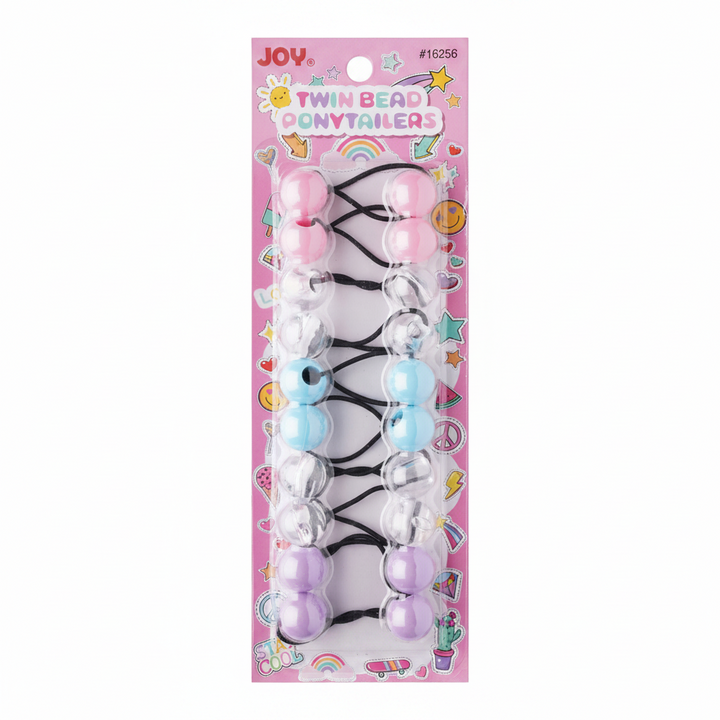 Joy Twin Bead Ponytailers 10ct Asst