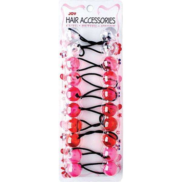 Joy Twin Beads Ponytailer 10ct Asst Clear Pink
