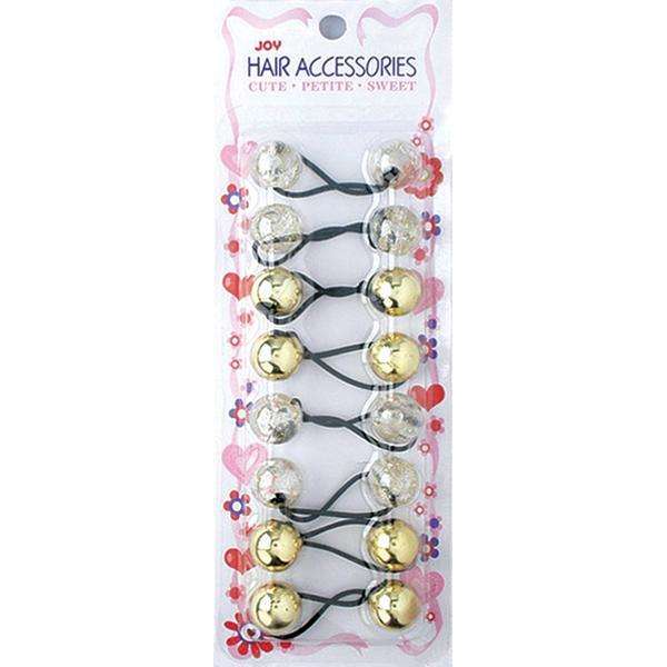 Joy Twin Beads Ponytailer 20mm, 8 Count, Assorted Gold