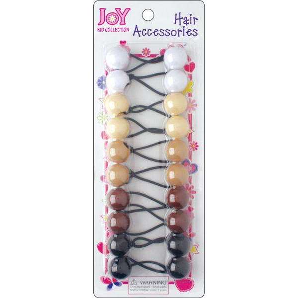 Joy Twin Beads Ponytailers 10Ct Asst Brown