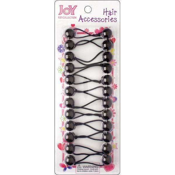 Joy Twin Beads Ponytailers 16mm, 12 Count, Black