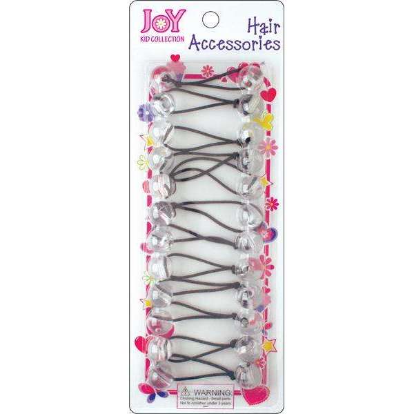 Joy Twin Beads Ponytailers 16mm, 12 Count, Clear