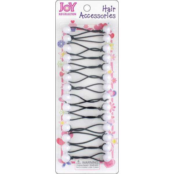 Joy Twin Beads Ponytailers 12mm, 14 Count, White