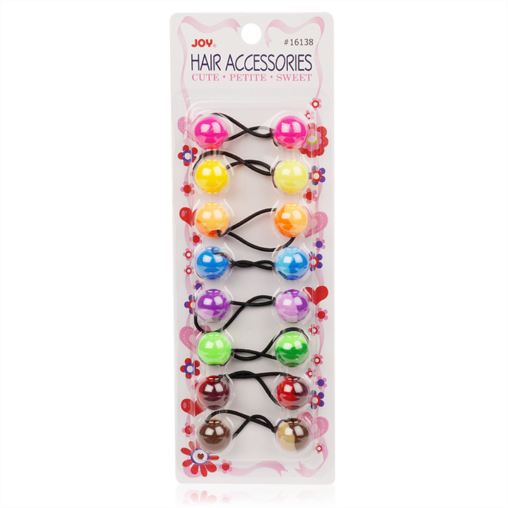 Joy Twin Beads Ponytailers 20mm, 8 Count, Two Tone Assorted Color