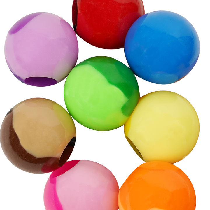 Joy Twin Beads Ponytailers 20mm, 8 Count, Two Tone Assorted Color
