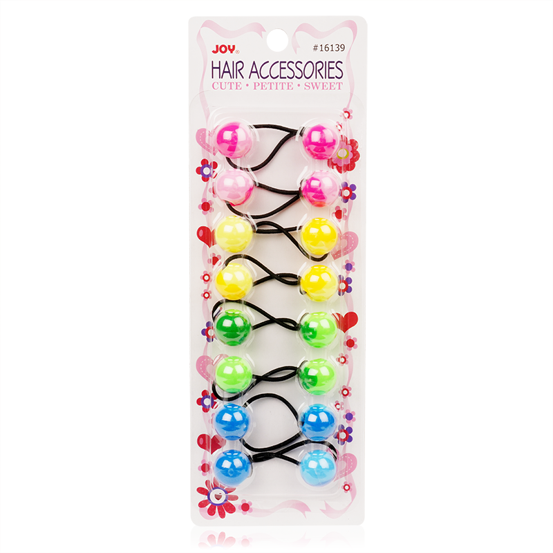 Joy Twin Beads Ponytailers 20mm, 8 Count, Two Tone Assorted Color