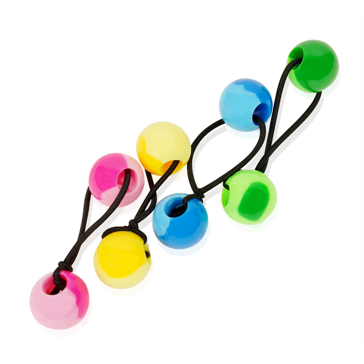 Joy Twin Beads Ponytailers 20mm, 8 Count, Two Tone Assorted Color