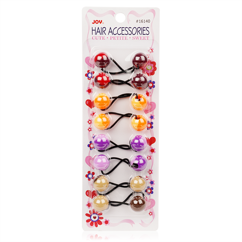 Joy Twin Beads Ponytailers 20mm, 8 Count, Two Tone Assorted Color