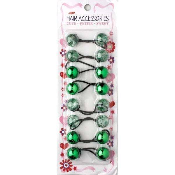 Joy Twin Beads Ponytailers 20mm, 8 Count, Assorted Green