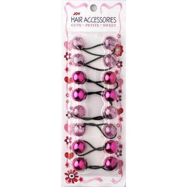 Joy Twin Beads Ponytailers 20mm, 8 Count, Assorted Pink